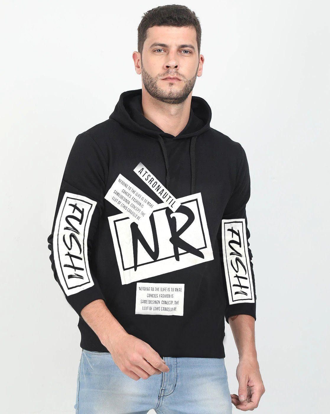 HoodFlez Tee – Printed Full Sleeve Hooded T-Shirt for Men 🧥🔥