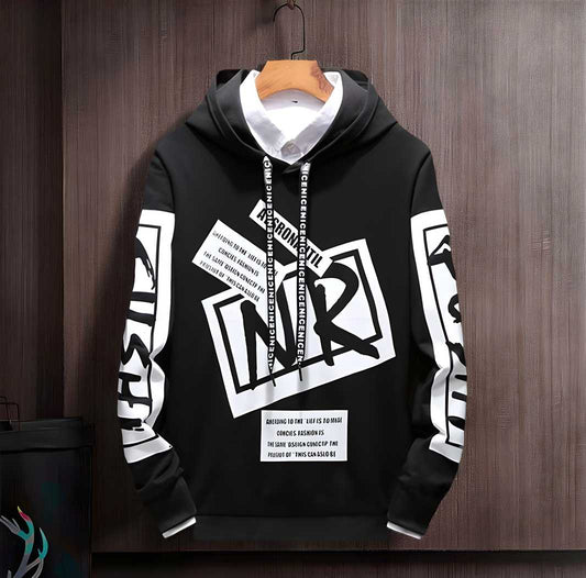HoodFlez Tee – Printed Full Sleeve Hooded T-Shirt for Men 🧥🔥